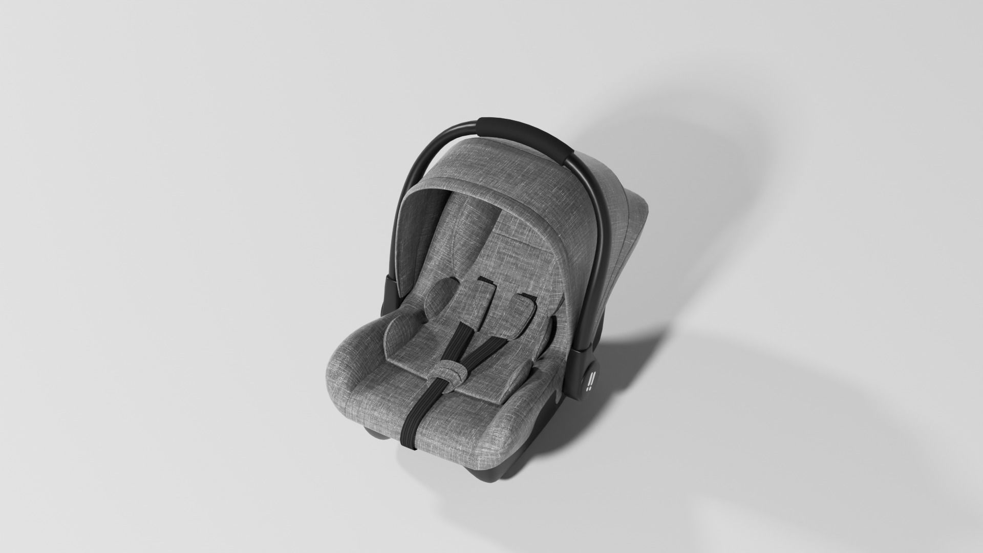 Gray fabric car seat for baby 0-13 kg S Low-poly 3D model_1