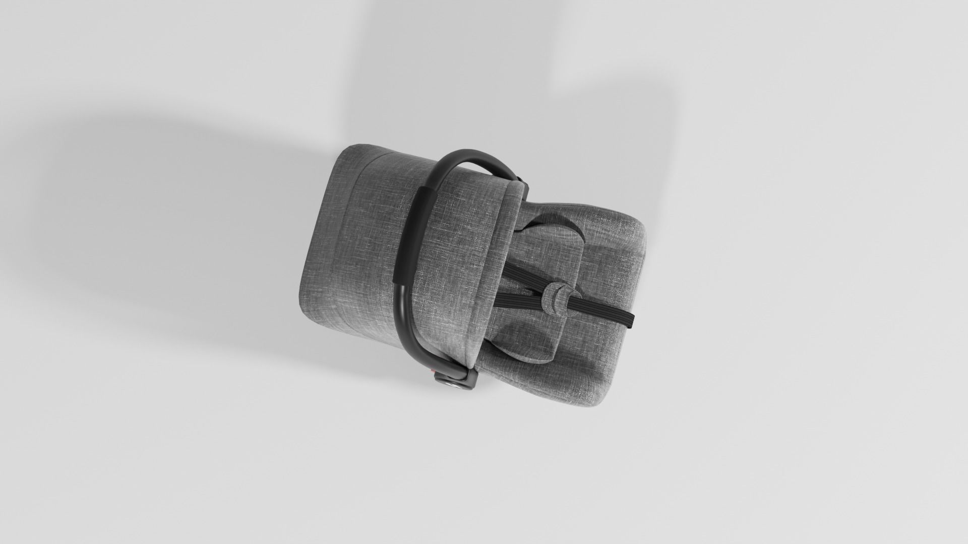 Gray fabric car seat for baby 0-13 kg S Low-poly 3D model_3