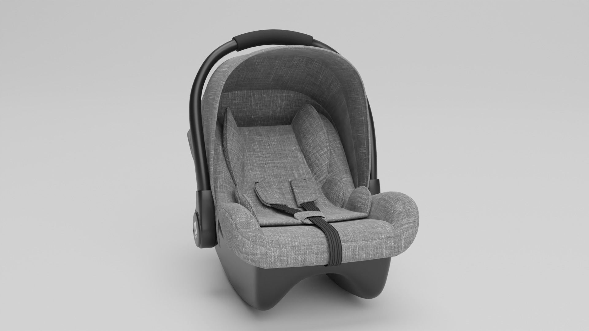Gray fabric car seat for baby 0-13 kg S Low-poly 3D model_2
