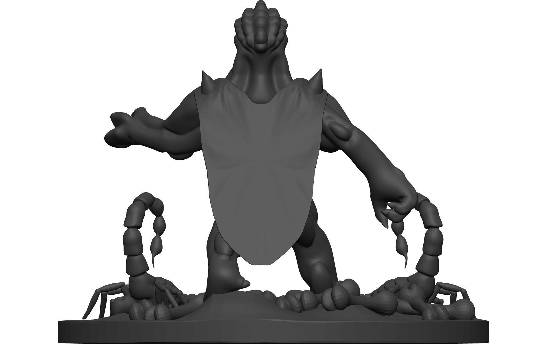 Monster figurine with scorpion 3D model_5