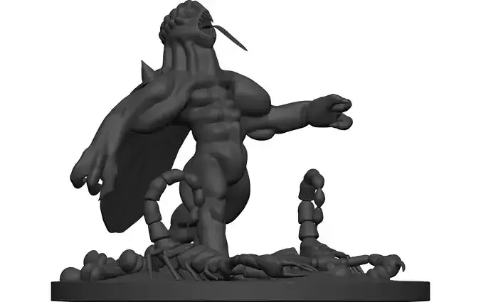 Monster figurine with scorpion 3D model