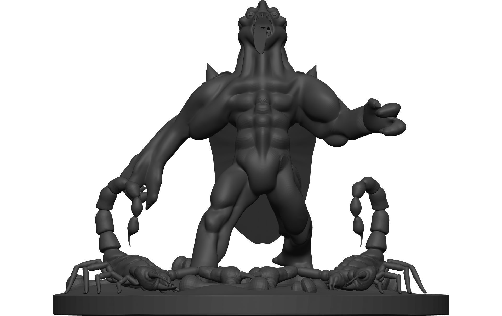 Monster figurine with scorpion 3D model_1
