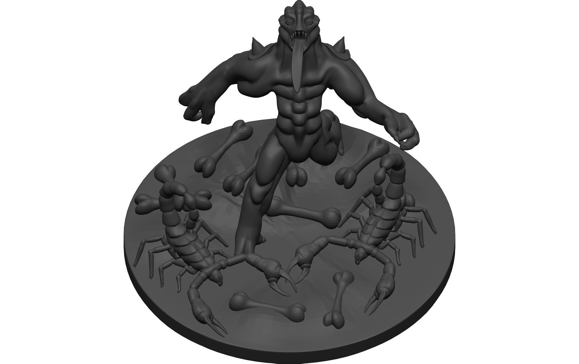 Monster figurine with scorpion 3D model_9