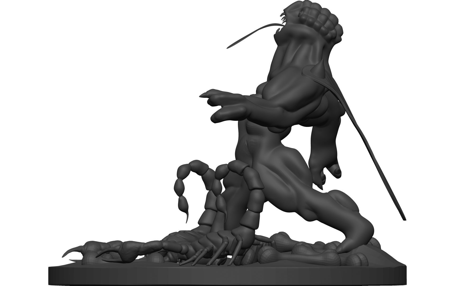 Monster figurine with scorpion 3D model_3