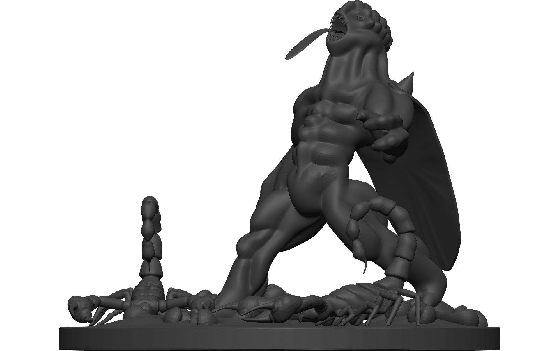 Monster figurine with scorpion 3D model_2