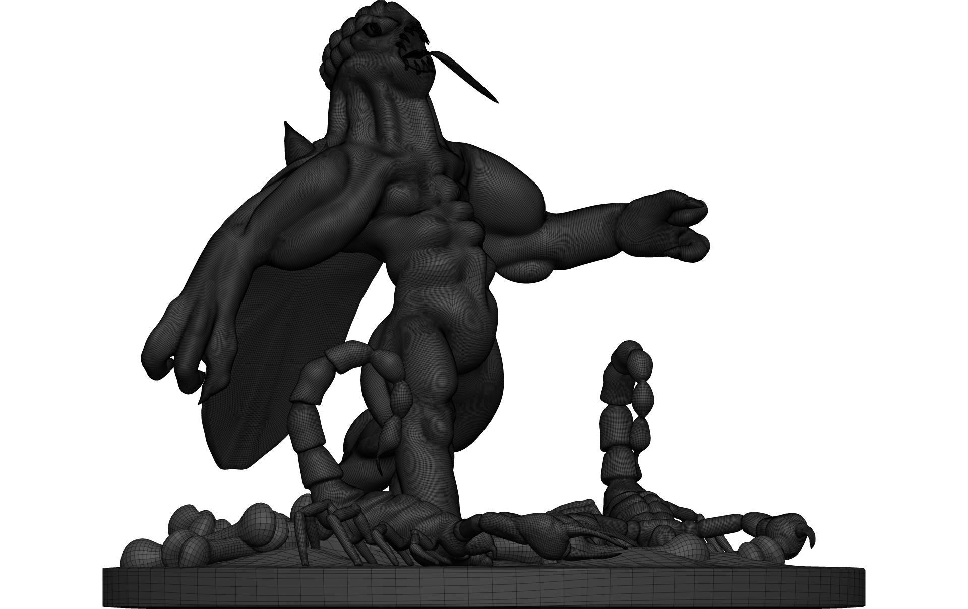 Monster figurine with scorpion 3D model_11