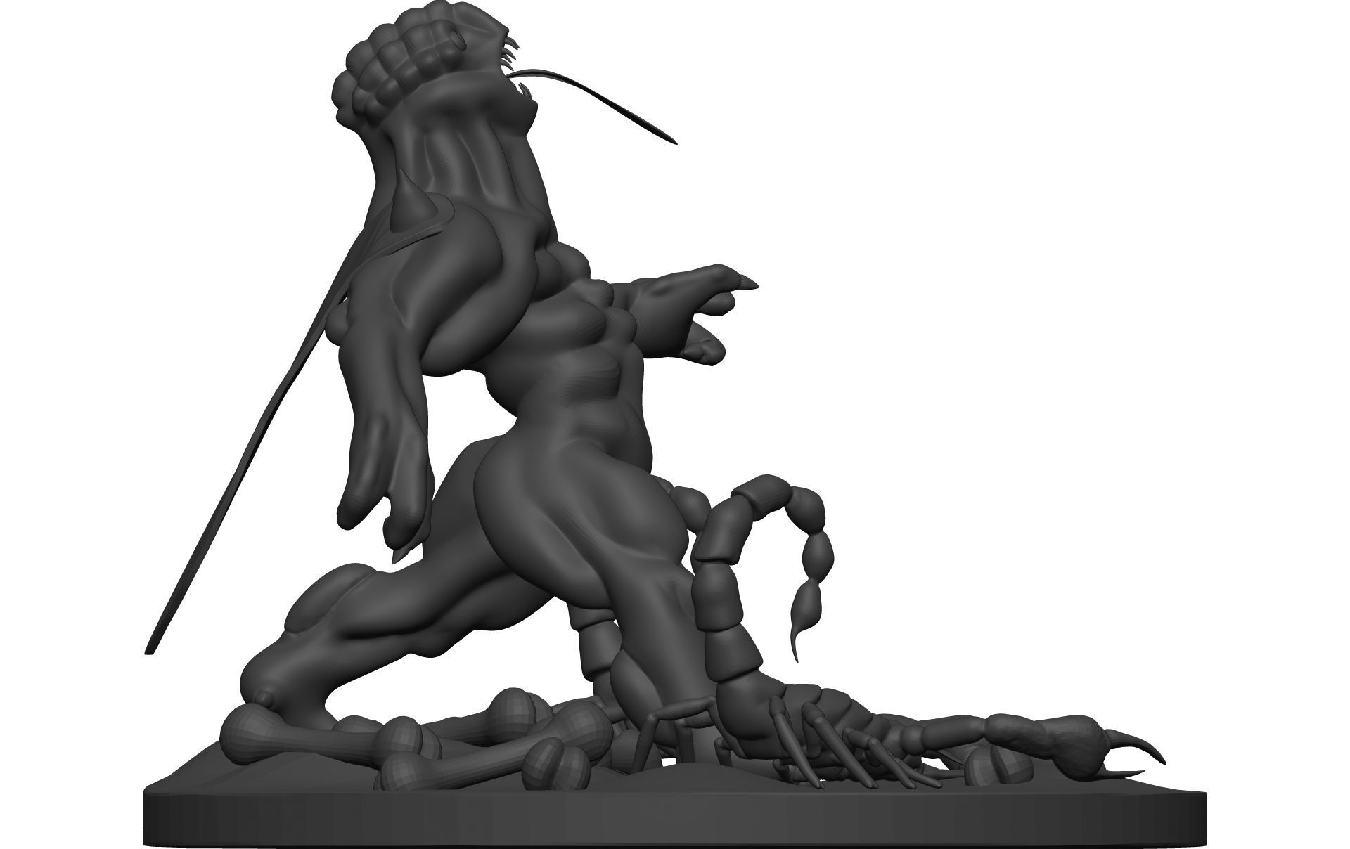 Monster figurine with scorpion 3D model_7