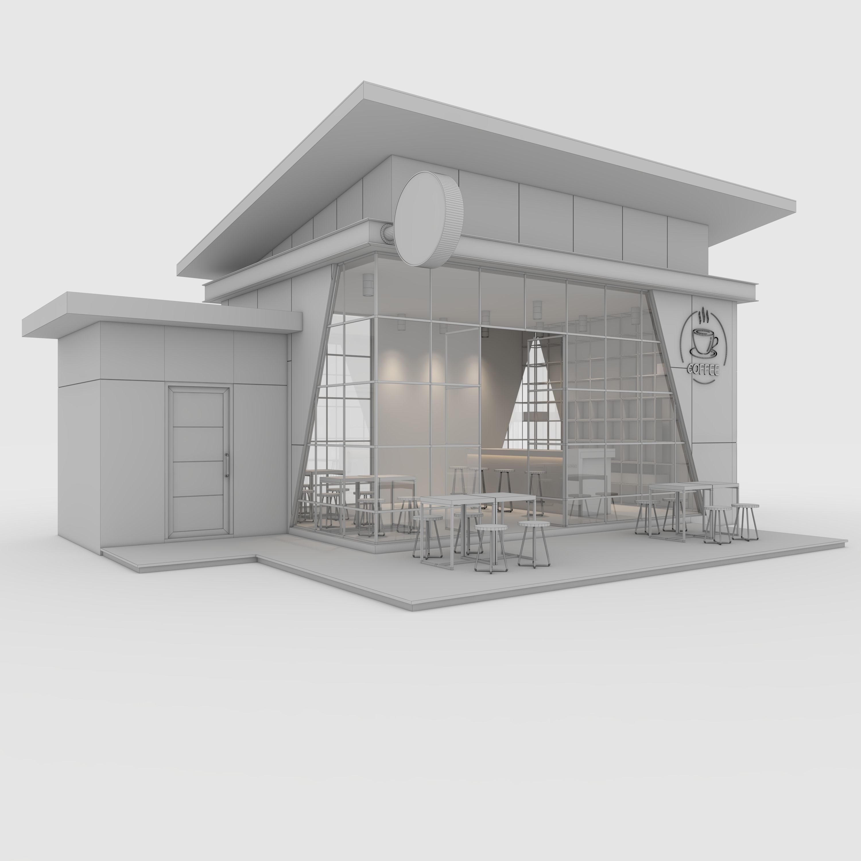 Cafe Modern 1 3D model_1