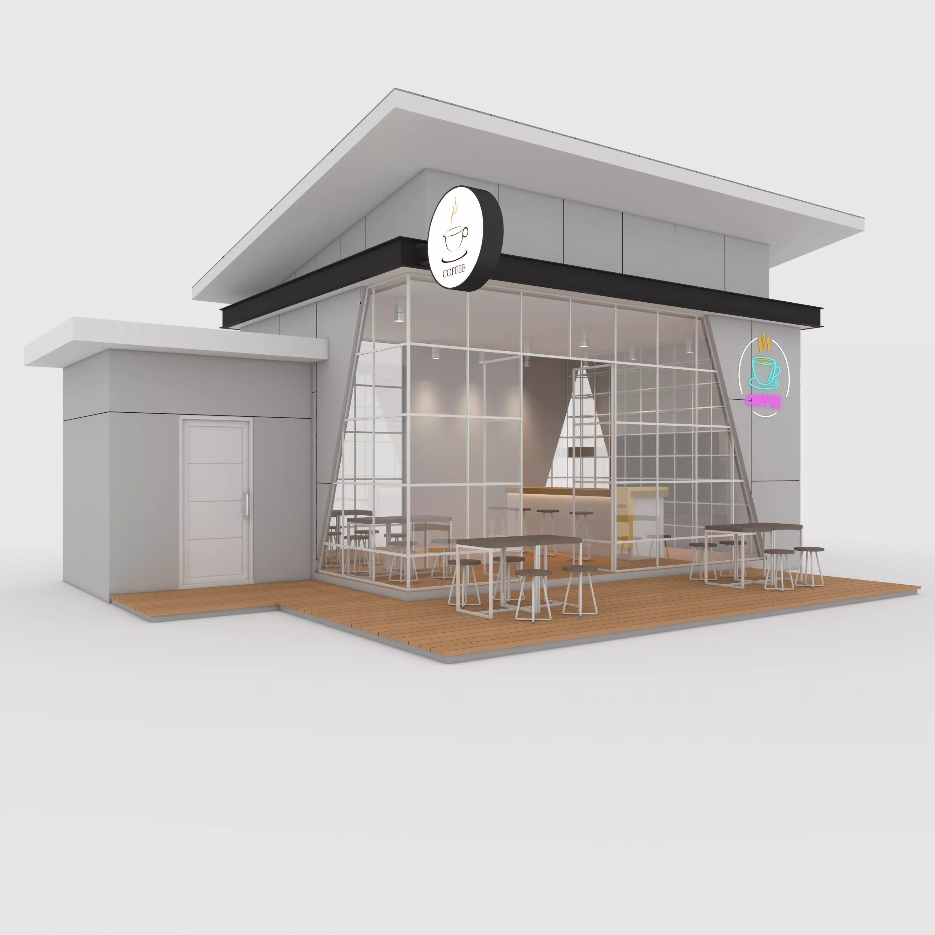 Cafe Modern 1 3D model_0