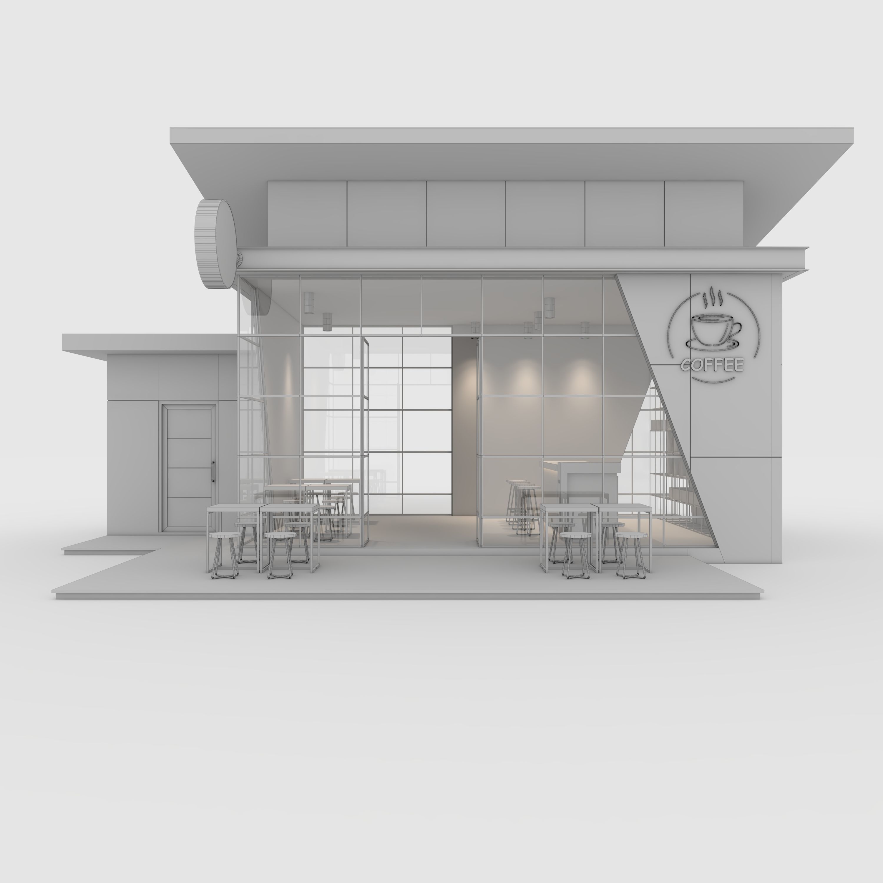 Cafe Modern 1 3D model_3