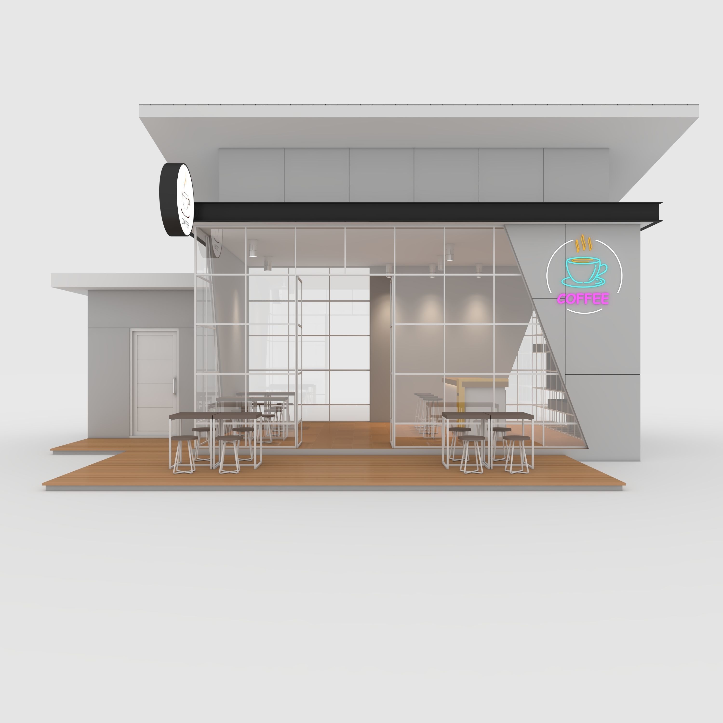 Cafe Modern 1 3D model_2