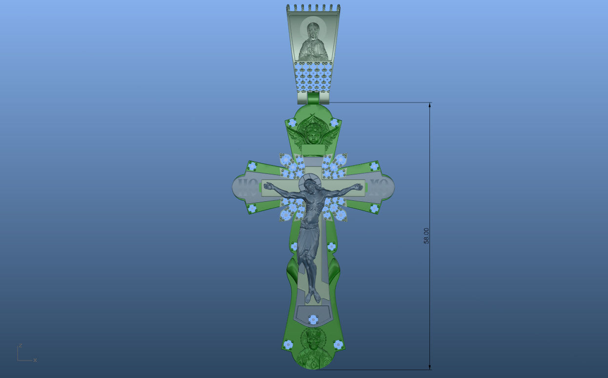 Orthodox cross 3D print model_2