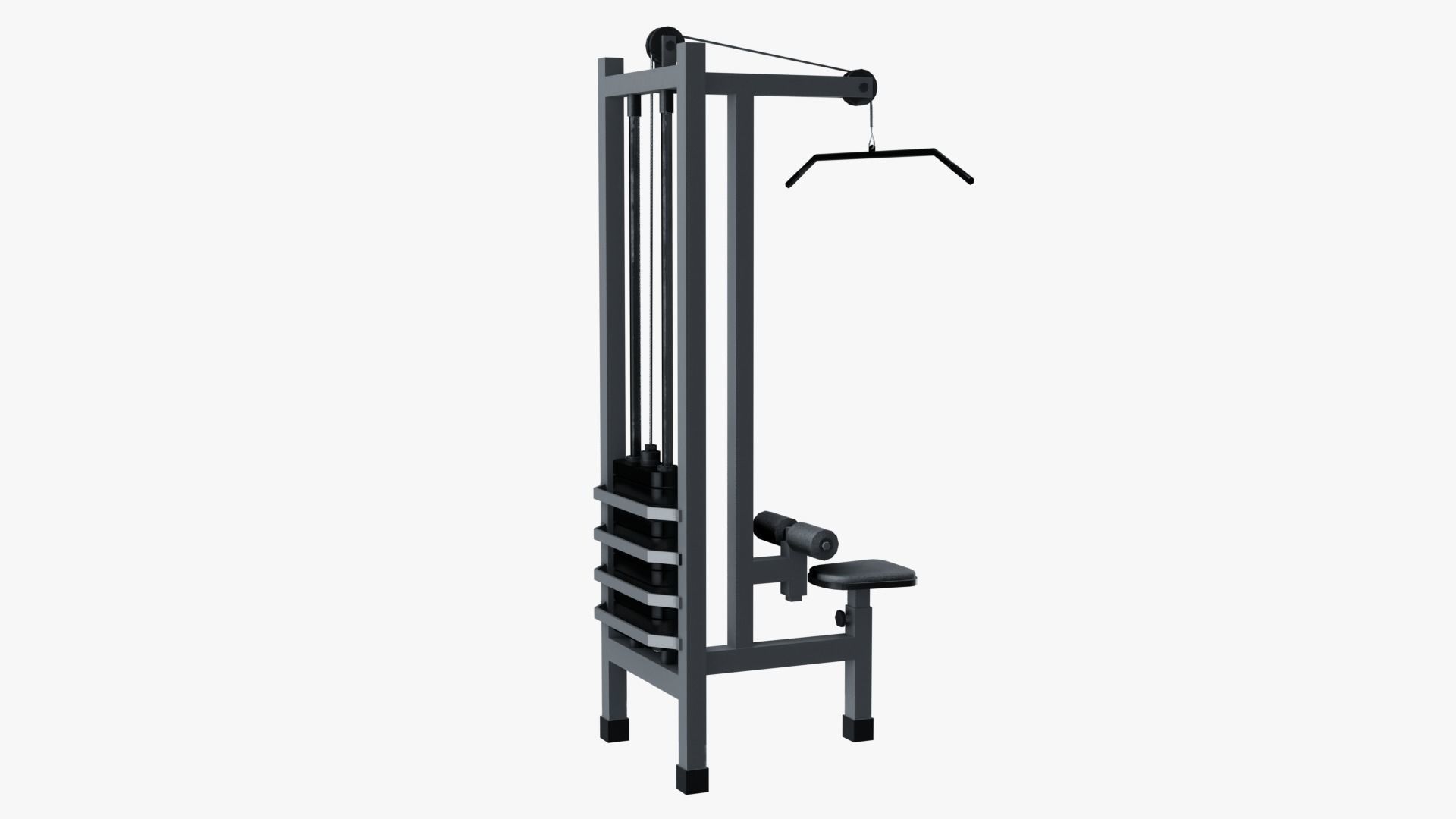 Lat Pulldown Machine Low-poly 3D model_3