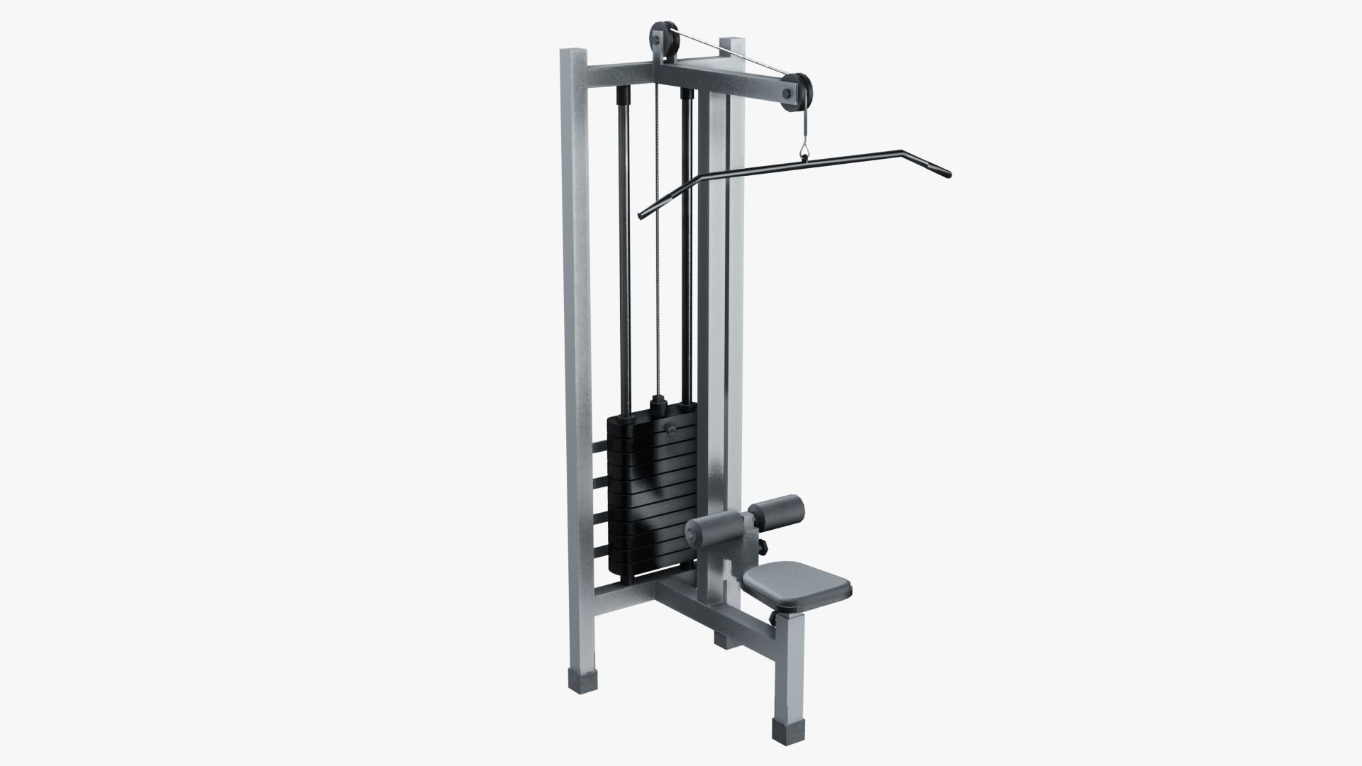 Lat Pulldown Machine Low-poly 3D model_2