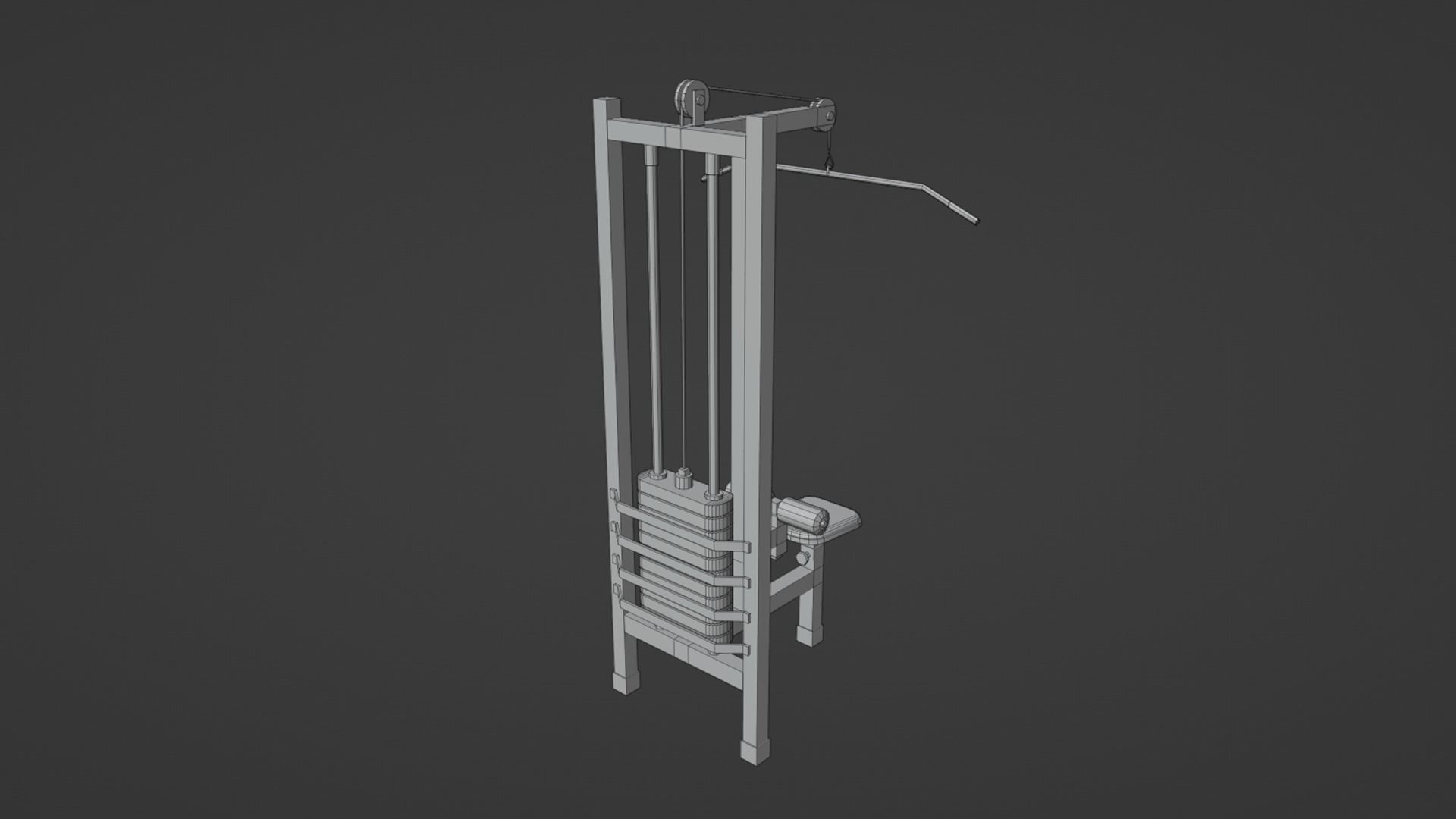 Lat Pulldown Machine Low-poly 3D model_6