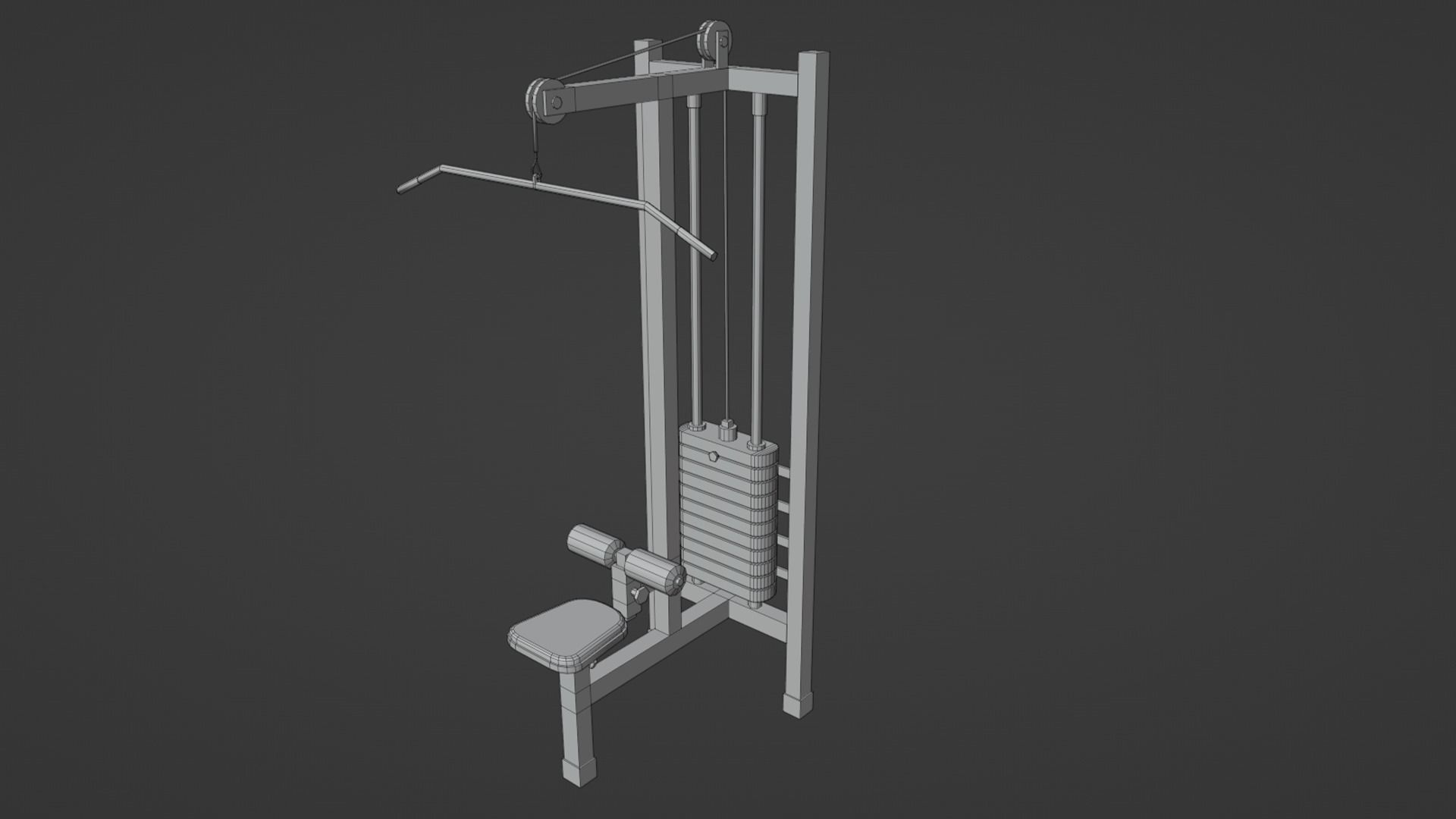 Lat Pulldown Machine Low-poly 3D model_5