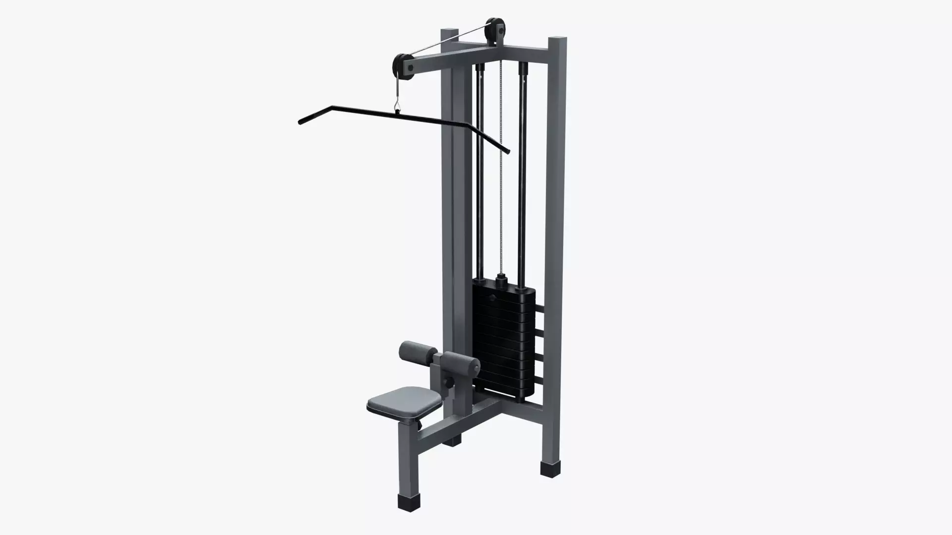 Lat Pulldown Machine Low-poly 3D model_0
