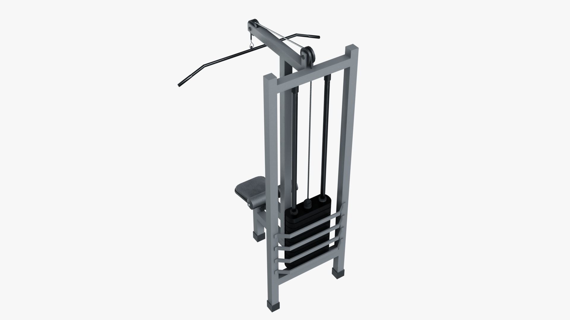 Lat Pulldown Machine Low-poly 3D model_4