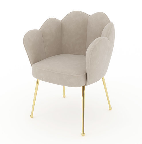 Mia Rose Dining Side Chair Velvet Upholstery  Low-poly 3D model