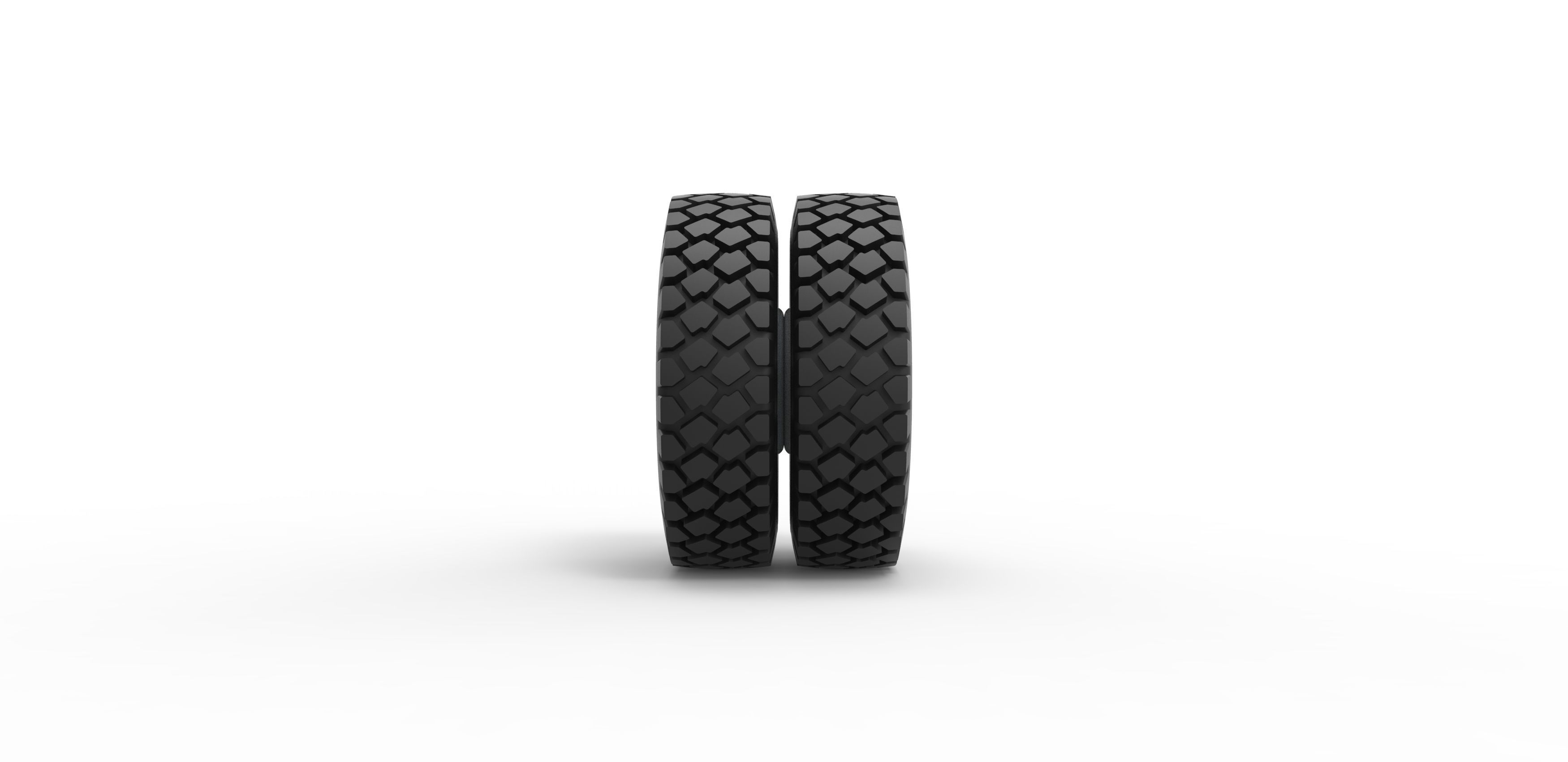 Military truck double wheel Scale 1 to 25 3D print model_3