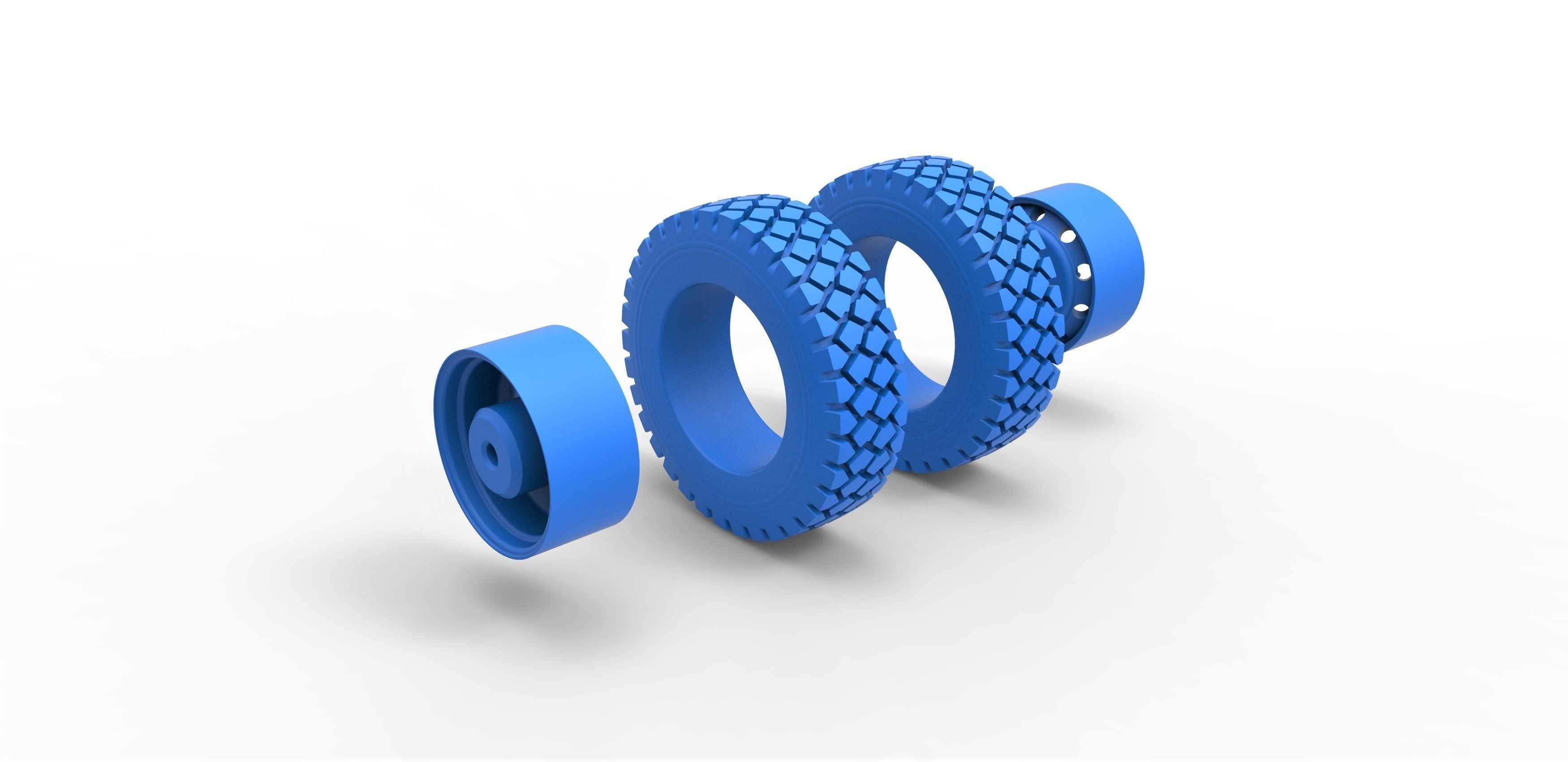 Military truck double wheel Scale 1 to 25 3D print model_7