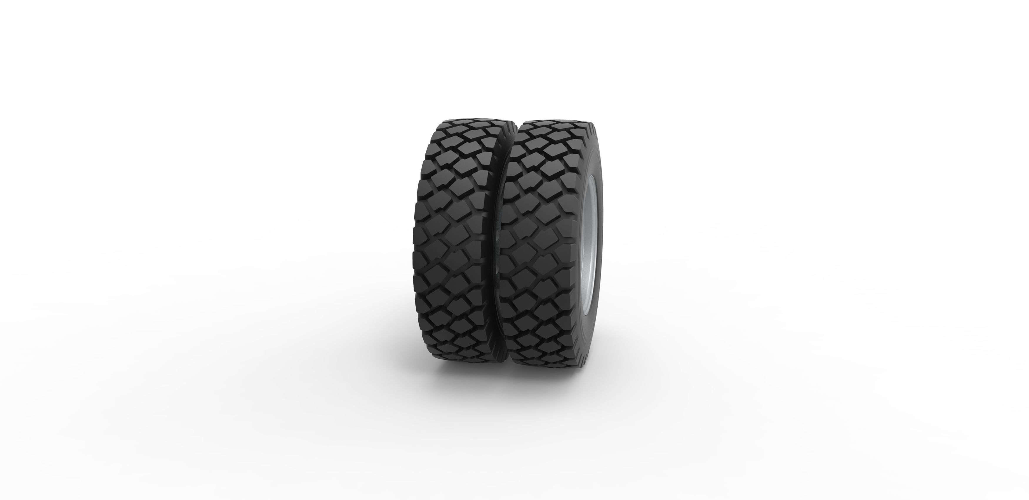 Military truck double wheel Scale 1 to 25 3D print model_2