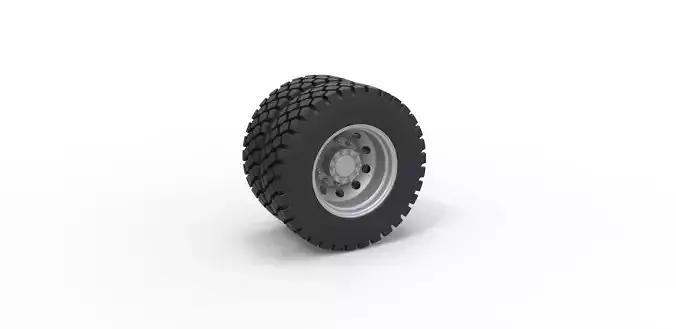 Military truck double wheel Scale 1 to 25