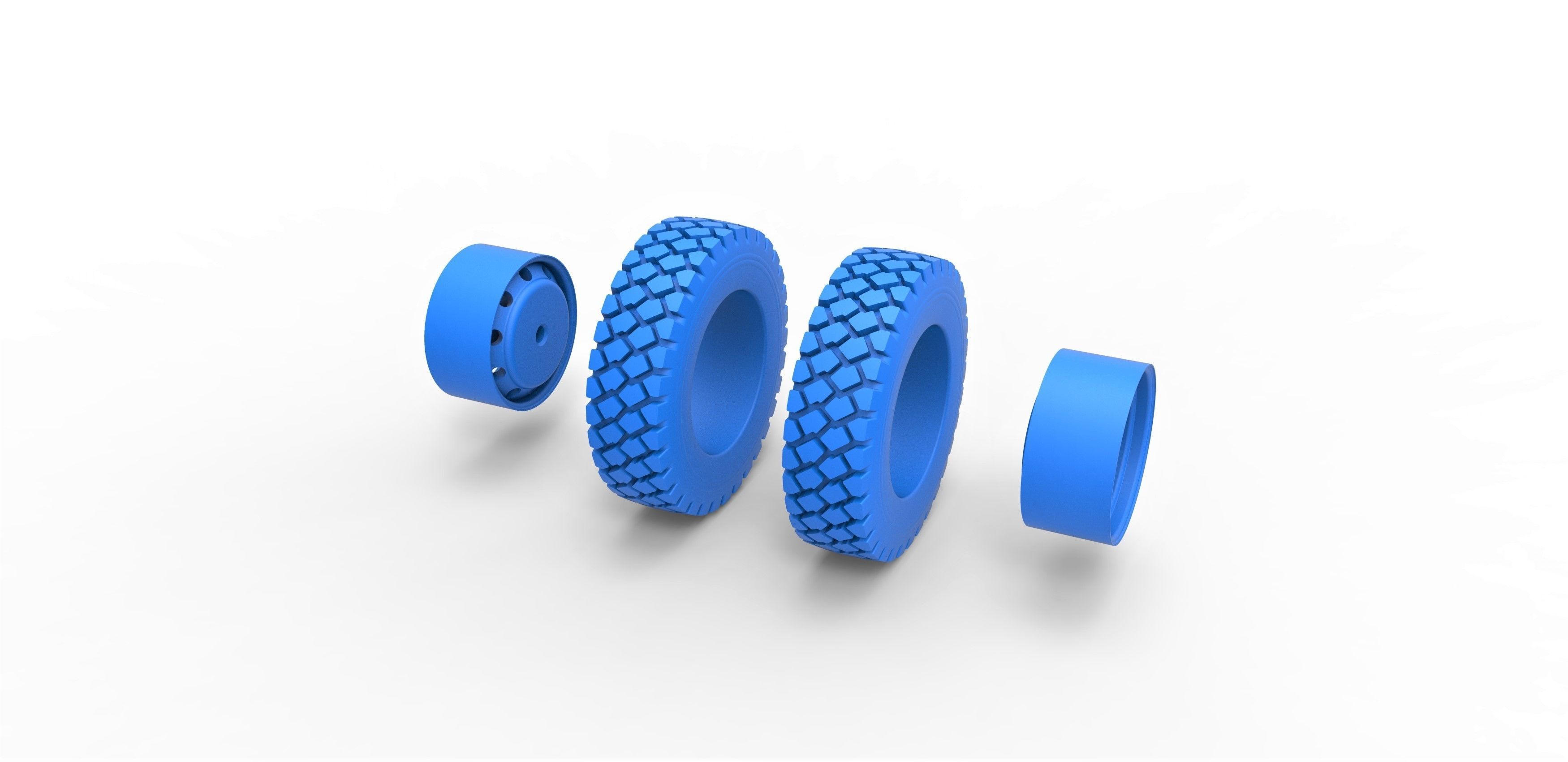 Military truck double wheel Scale 1 to 25 3D print model_5