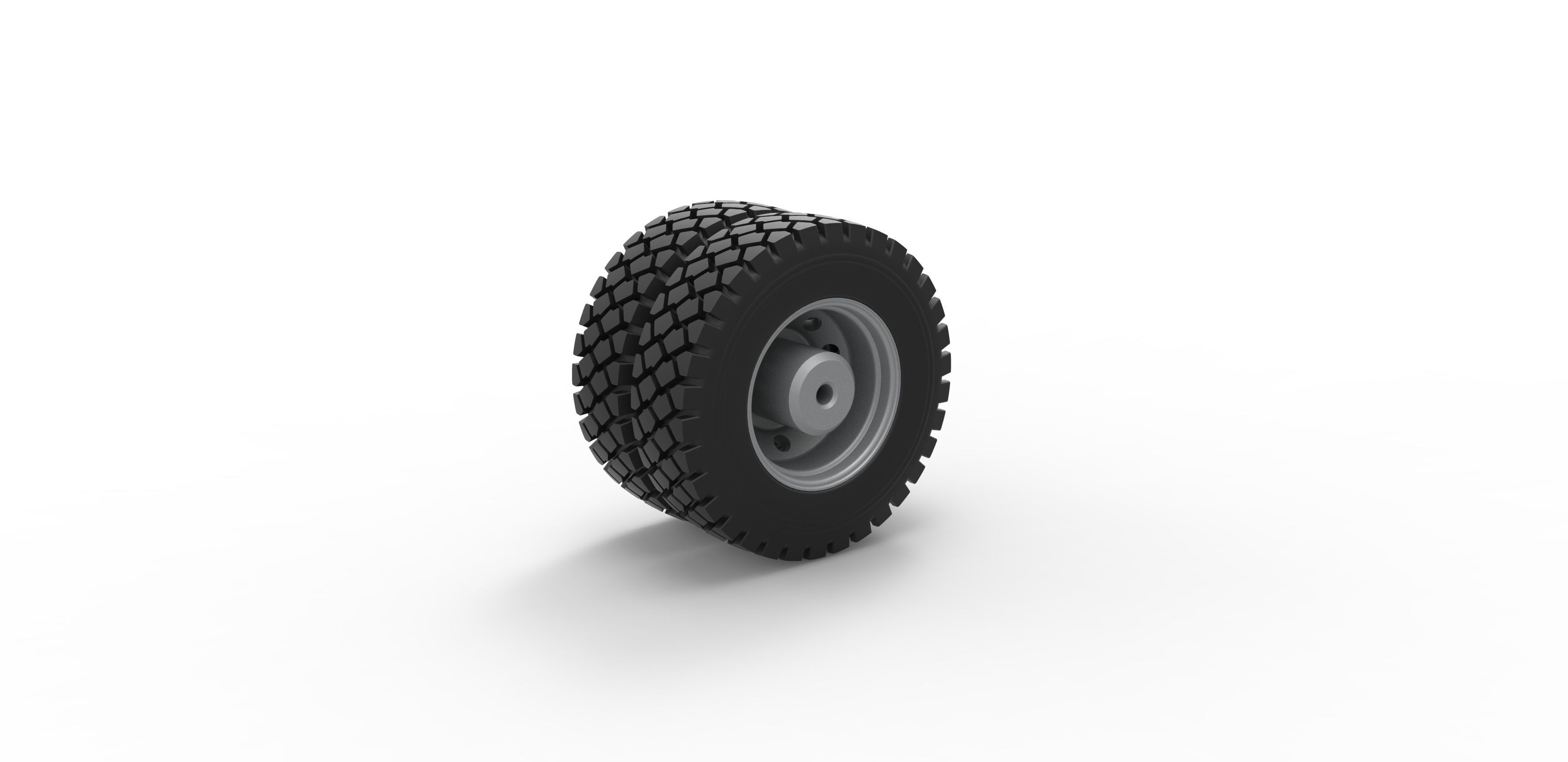 Military truck double wheel Scale 1 to 25 3D print model_4