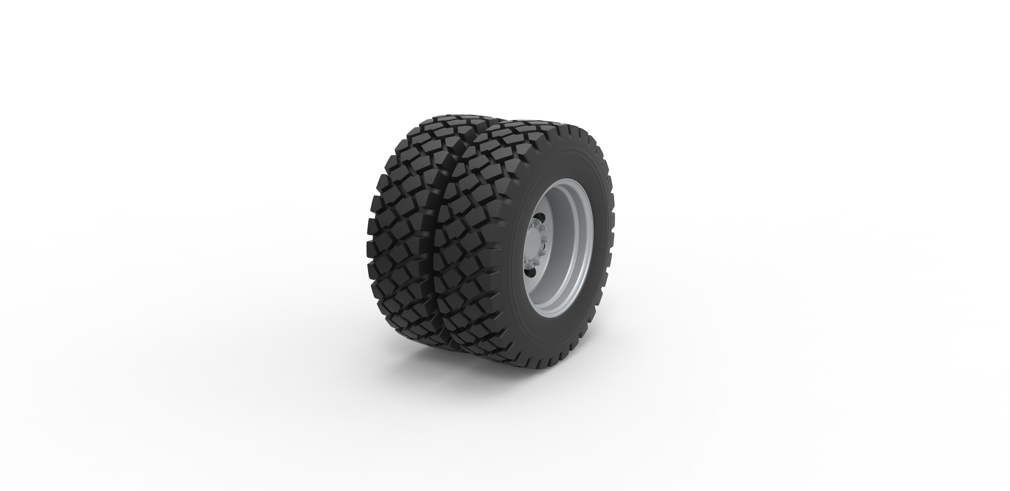 Military truck double wheel Scale 1 to 25 3D print model_1