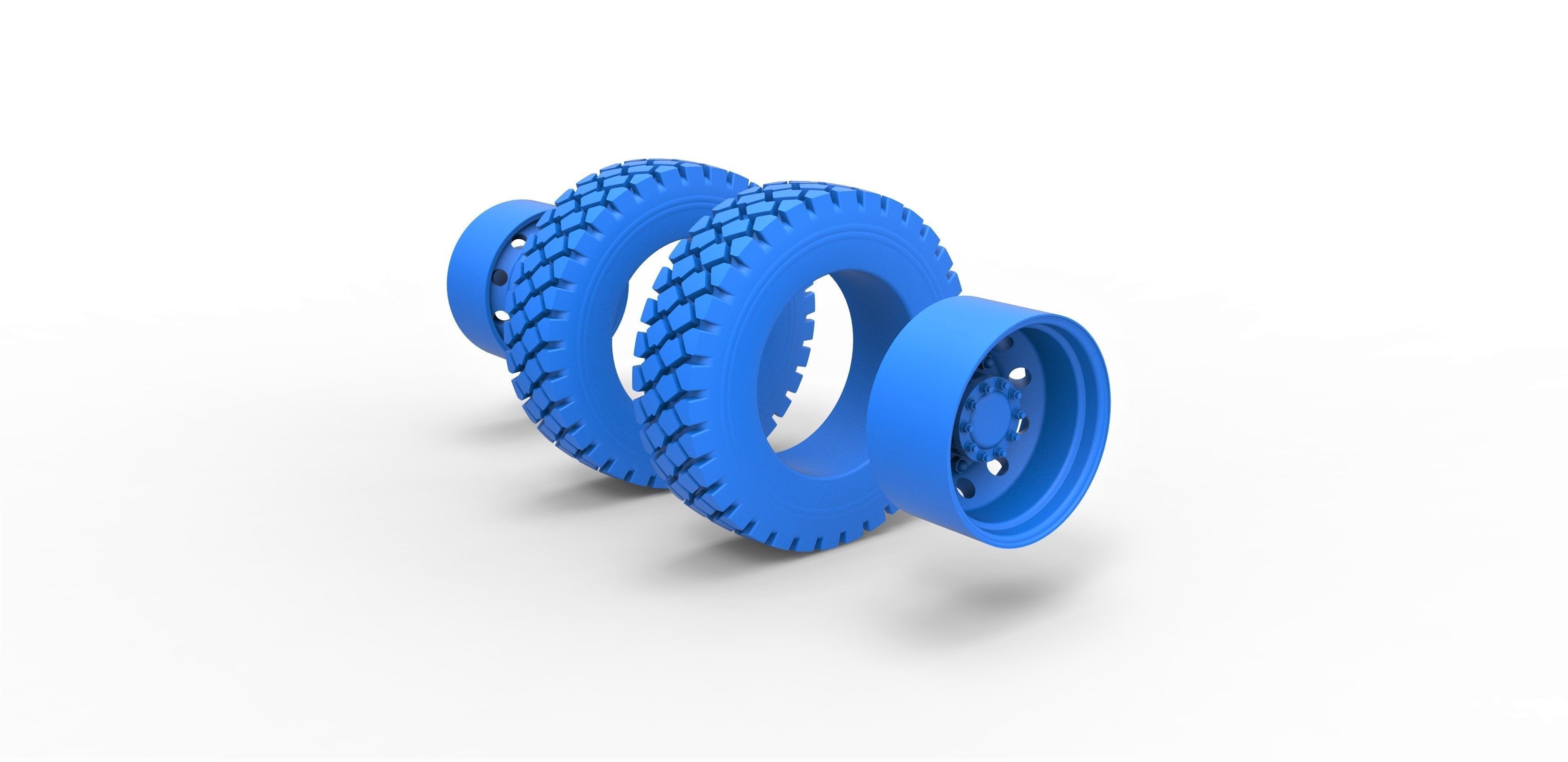 Military truck double wheel Scale 1 to 25 3D print model_6