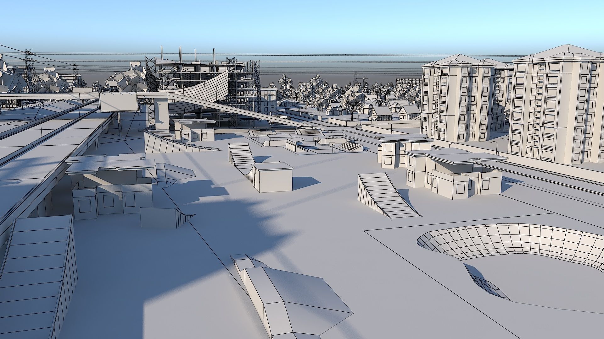 Ultra Mega City High Detail Low Poly Low-poly 3D model_28