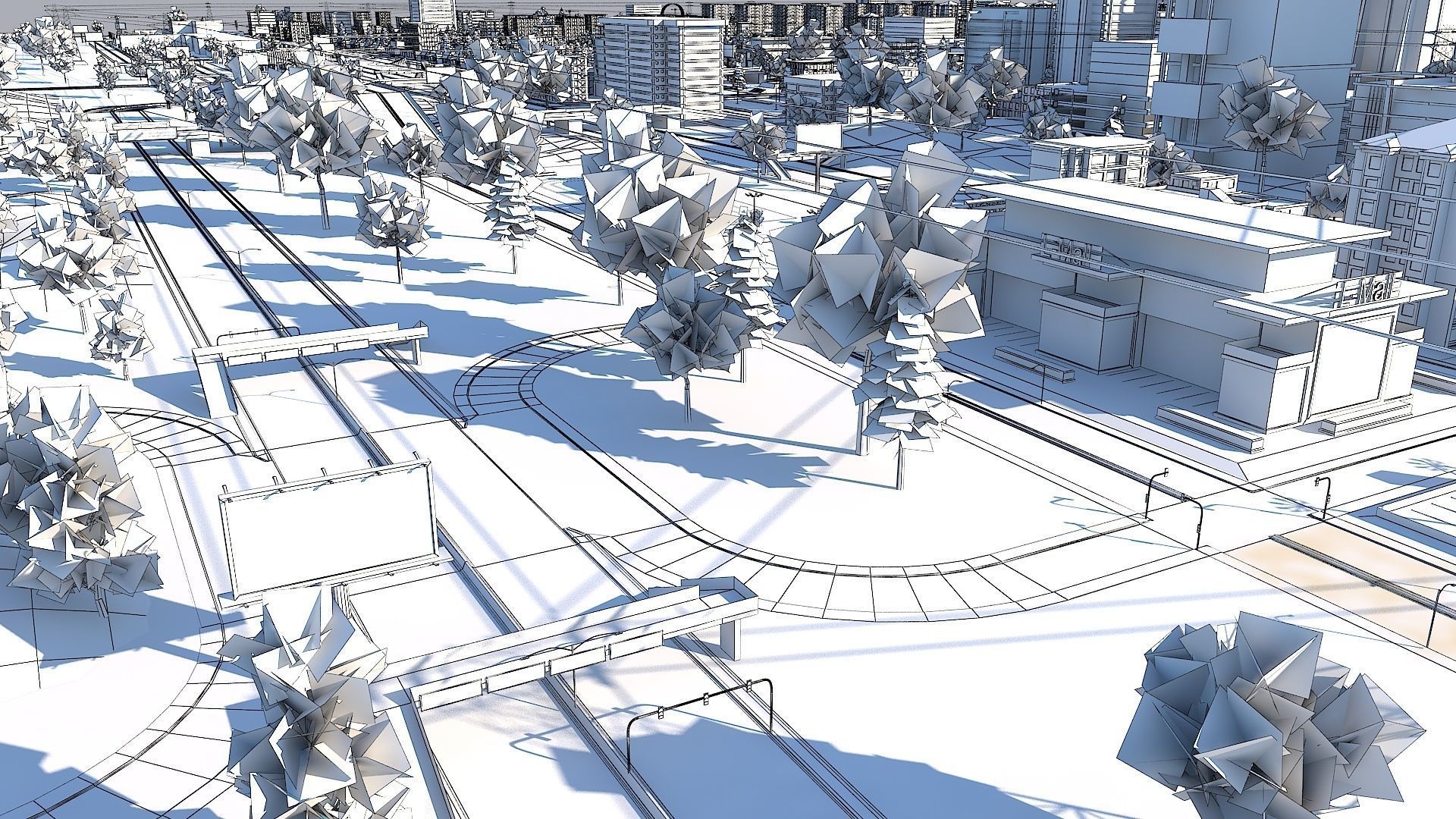 Ultra Mega City High Detail Low Poly Low-poly 3D model_31