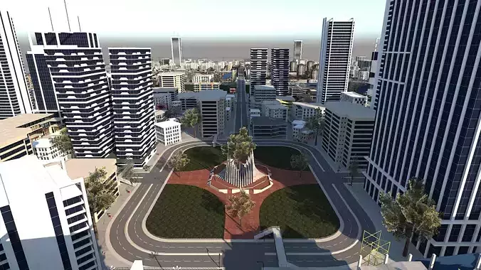 Ultra Mega City High Detail Low Poly Low-poly 3D model