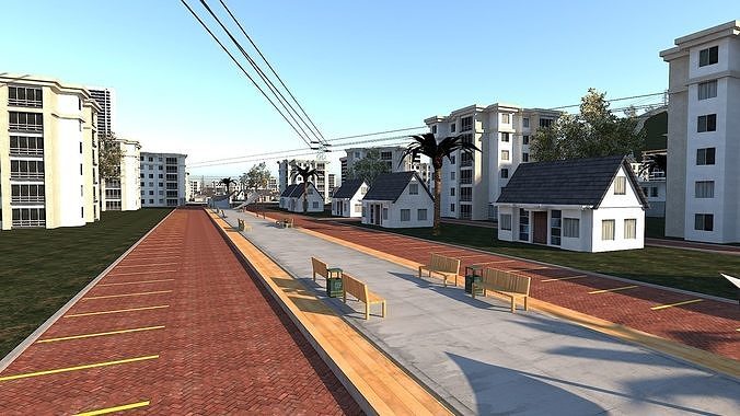 Ultra Mega City High Detail Low Poly Low-poly 3D model 7