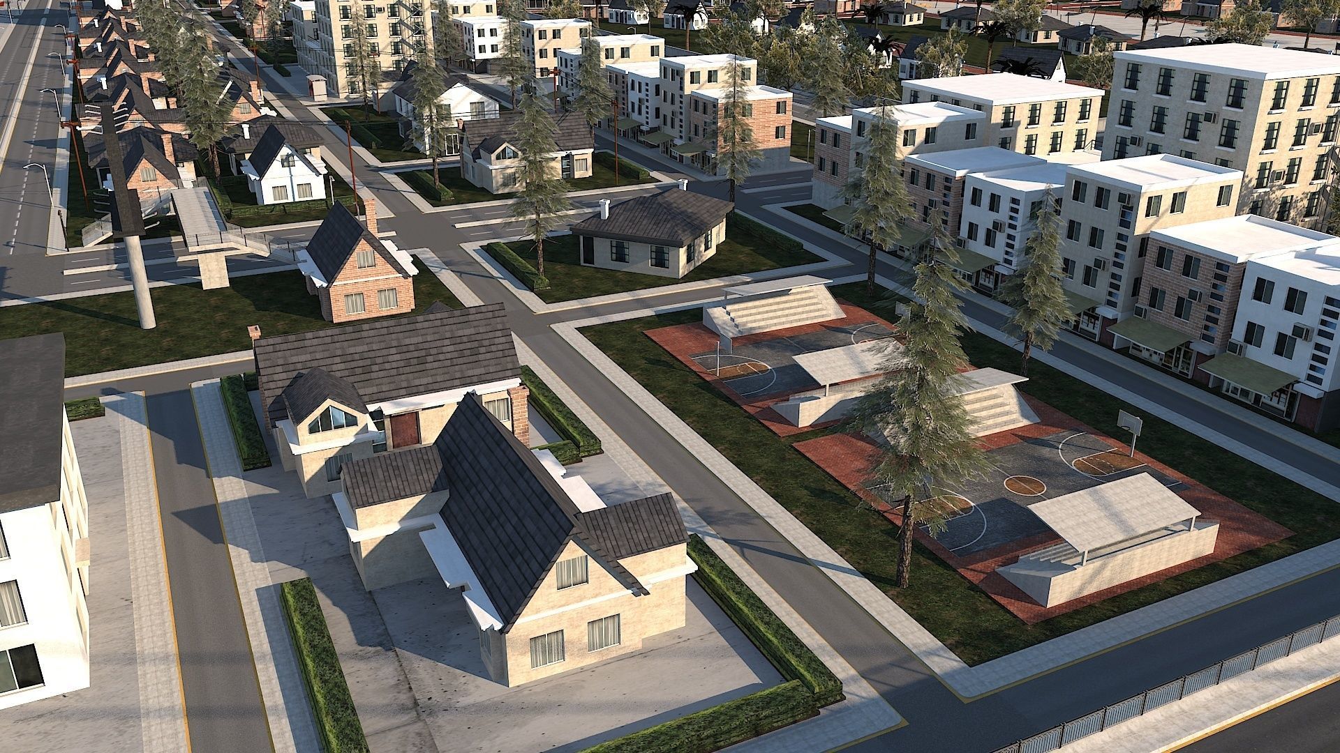 Ultra Mega City High Detail Low Poly Low-poly 3D model_23