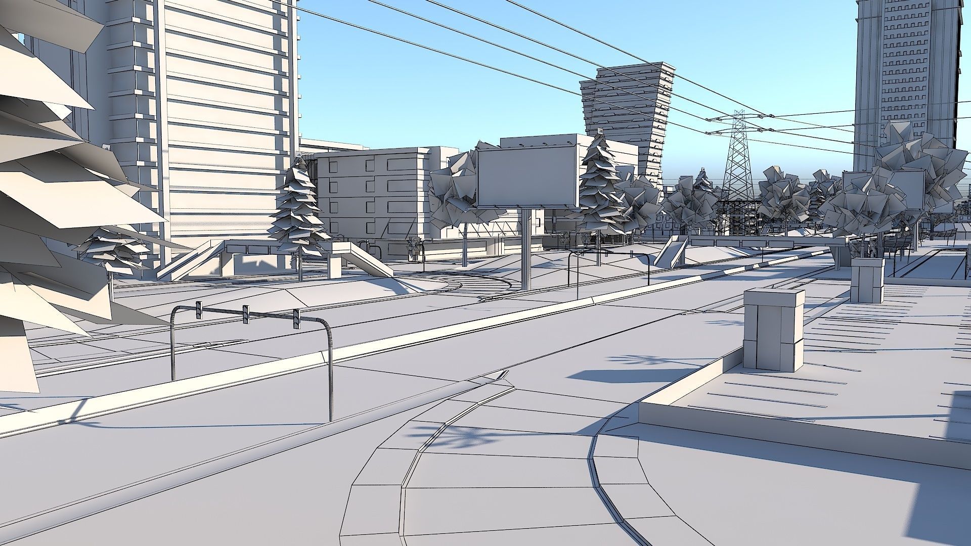 Ultra Mega City High Detail Low Poly Low-poly 3D model_18