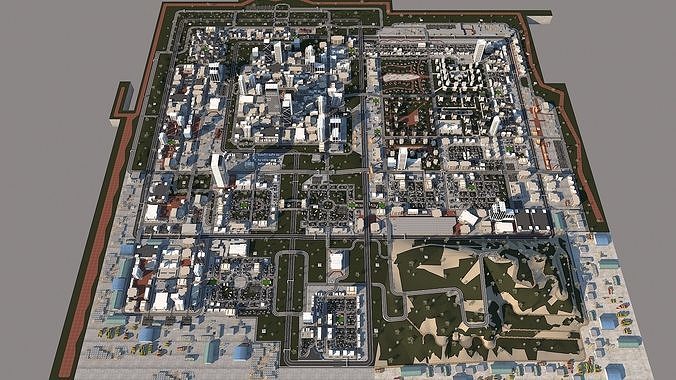 Ultra Mega City High Detail Low Poly Low-poly 3D model 2
