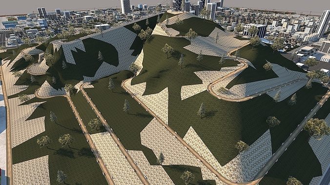 Ultra Mega City High Detail Low Poly Low-poly 3D model 6