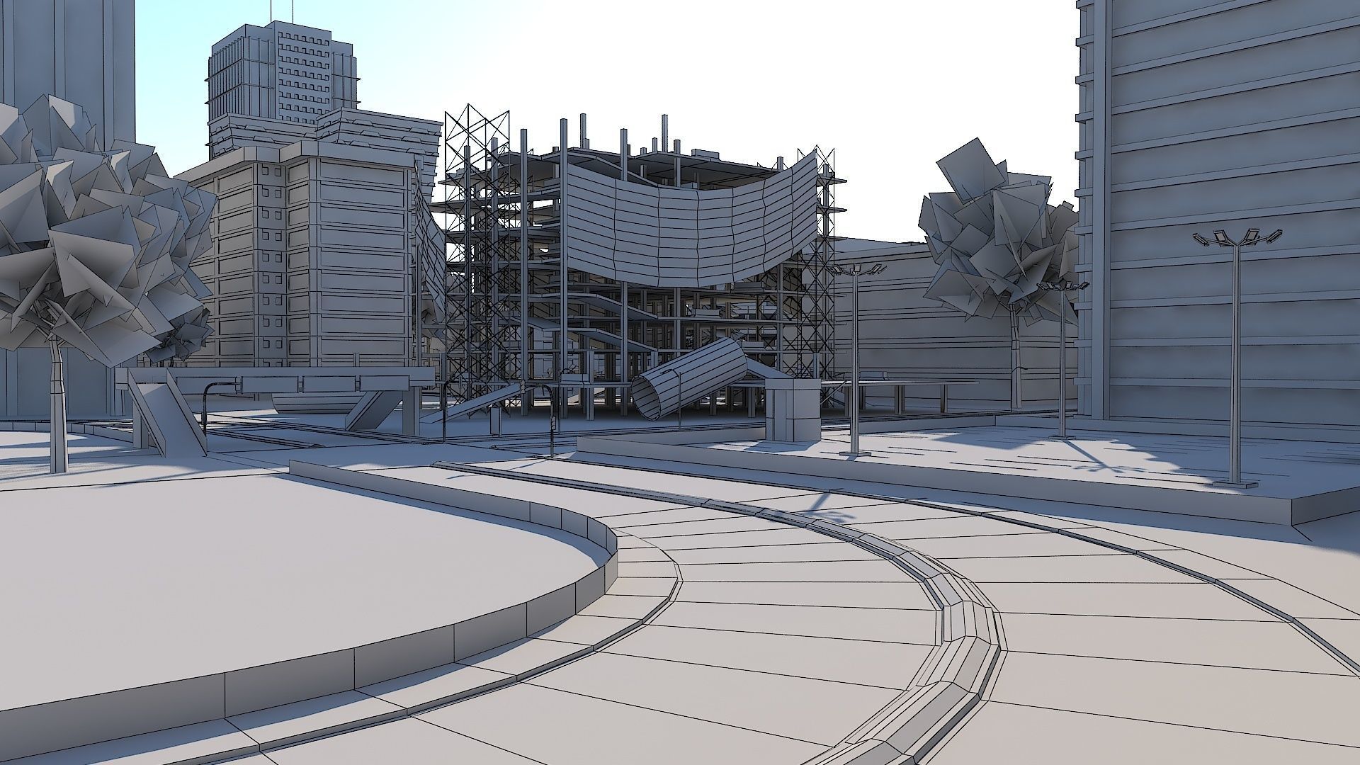 Ultra Mega City High Detail Low Poly Low-poly 3D model_16