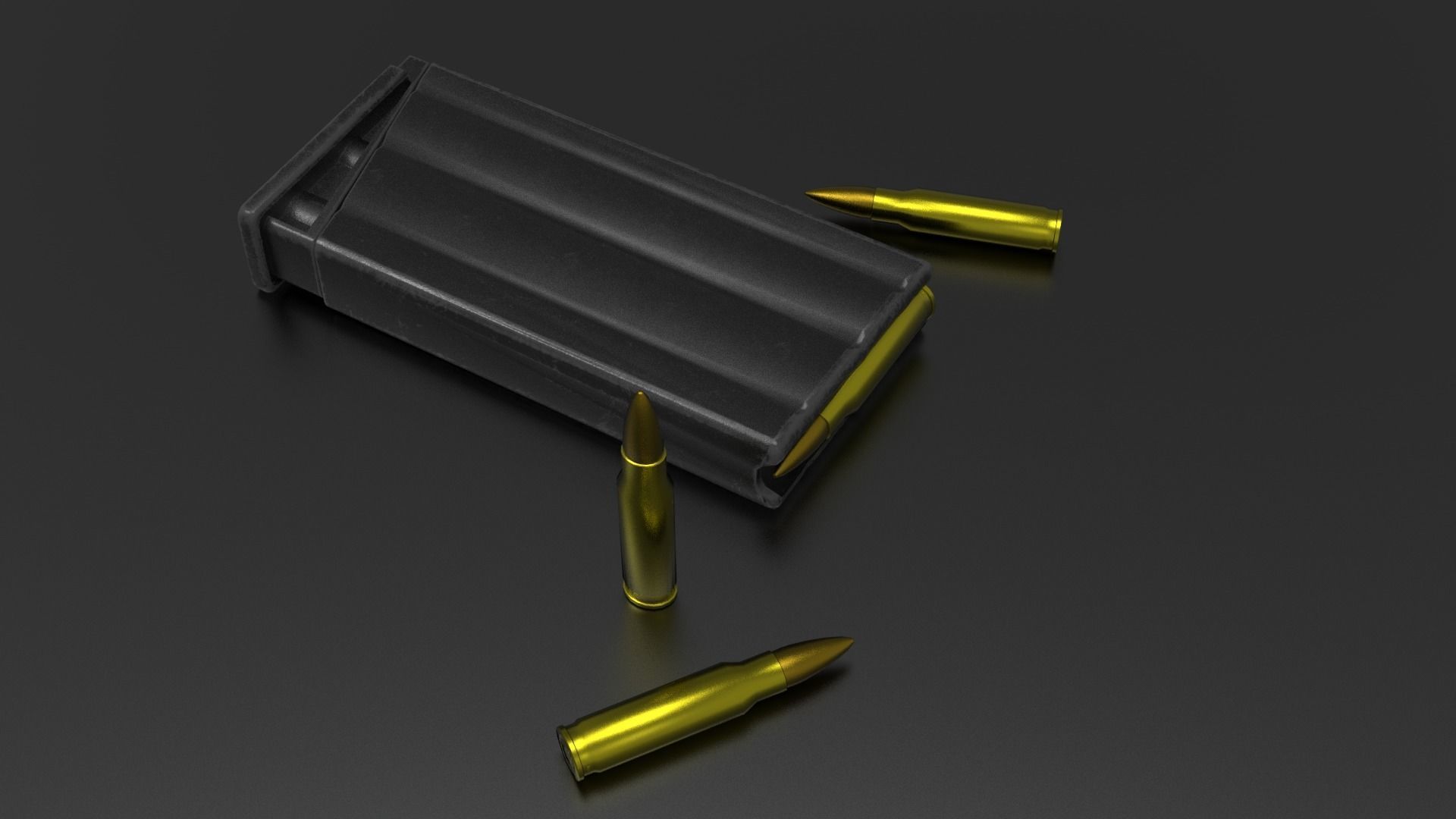 FN Scar Gun Low-poly 3D model_11