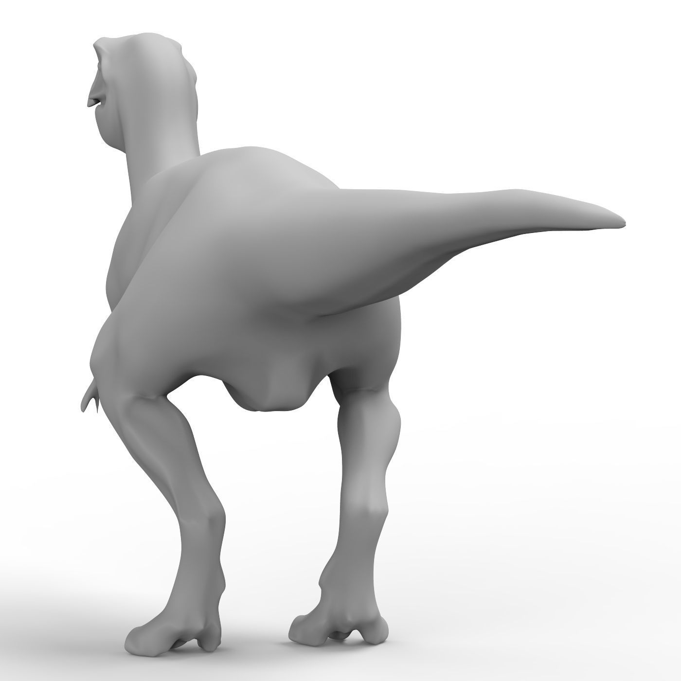 Dinosaur Base Mesh Low-poly 3D model_3