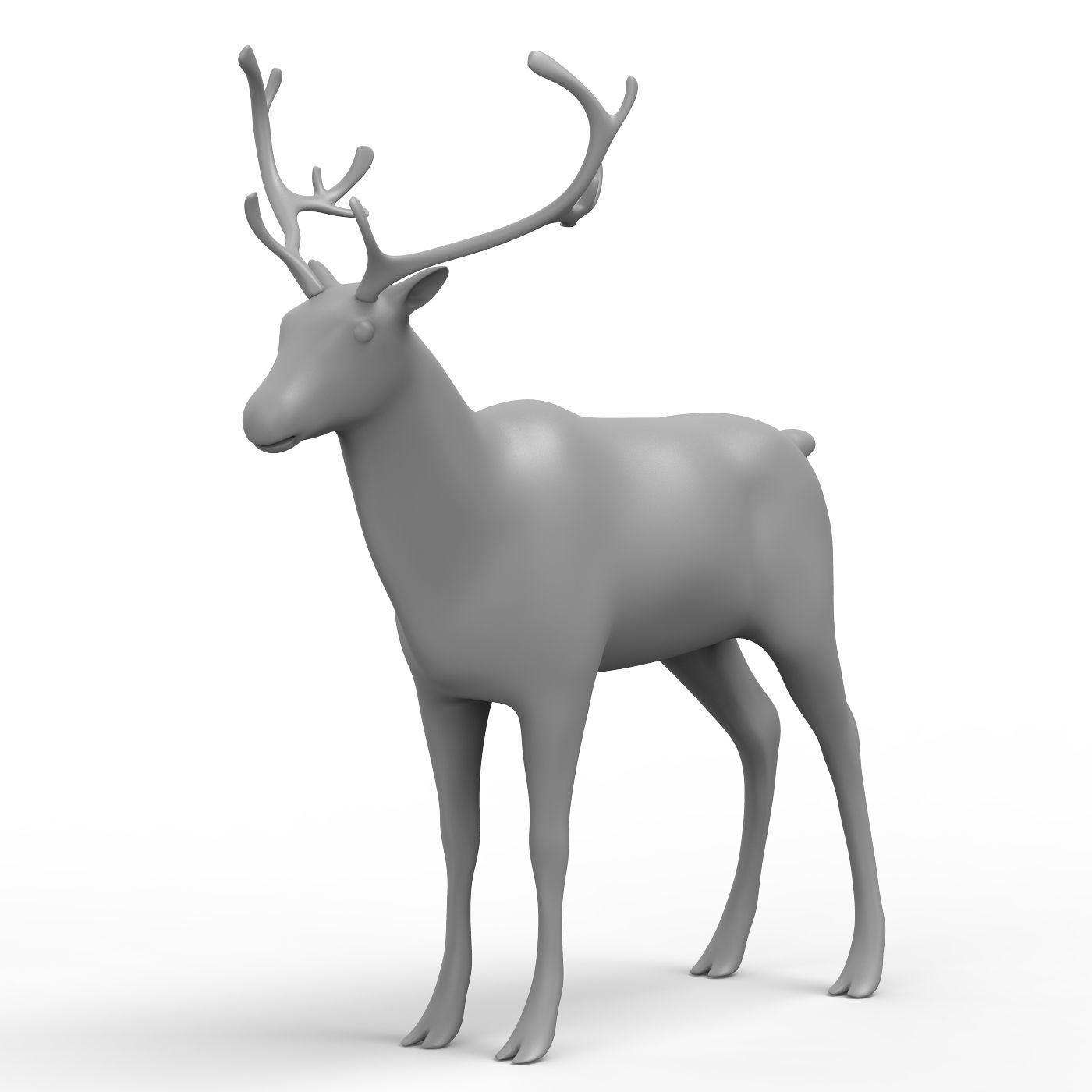 Deer Base Mesh Low-poly 3D model_1