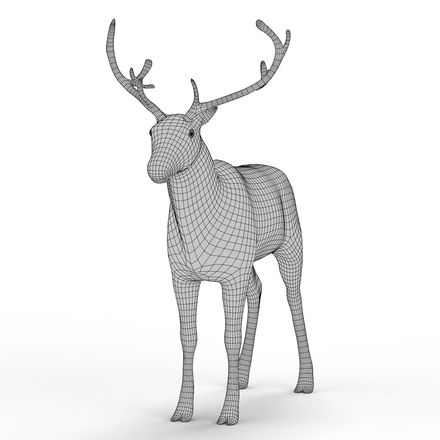 Deer Base Mesh Low-poly 3D model_3