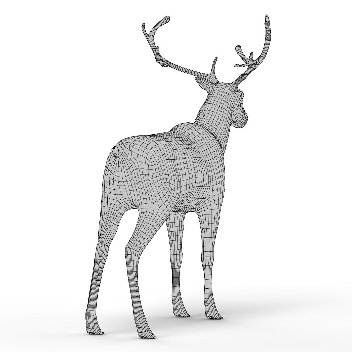 Deer Base Mesh Low-poly 3D model_5