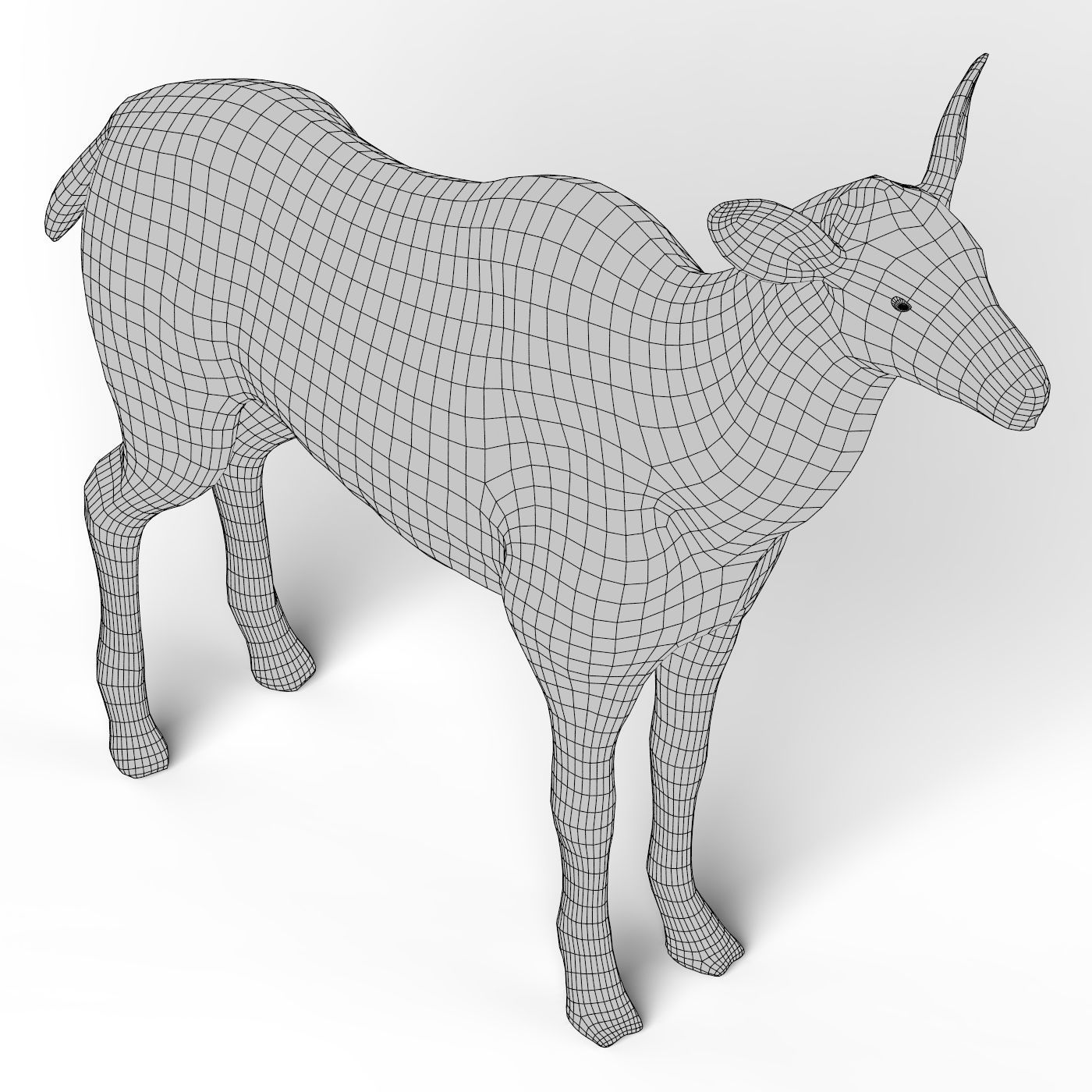 Kudu Base Mesh Low-poly 3D model_6