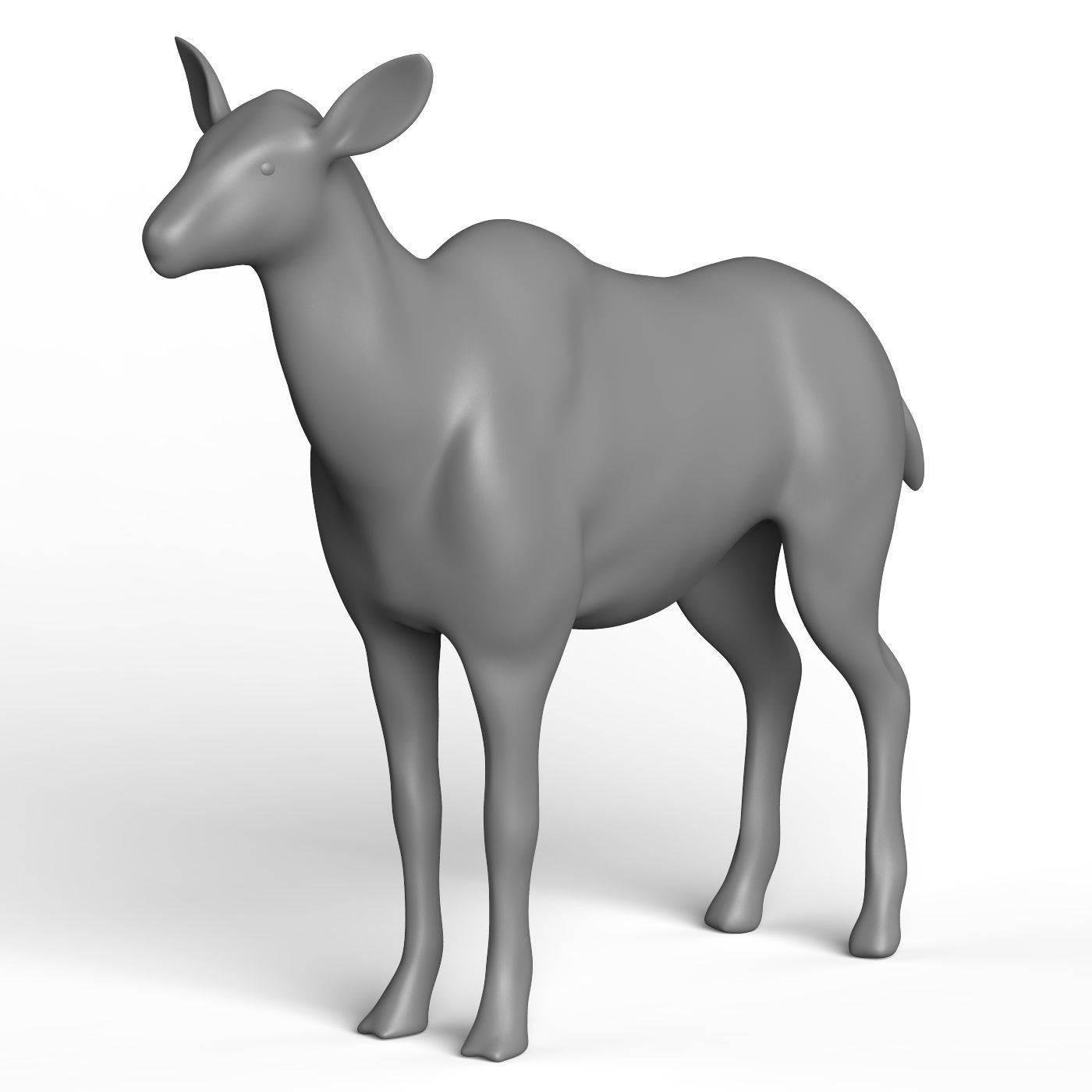 Kudu Base Mesh Low-poly 3D model_1