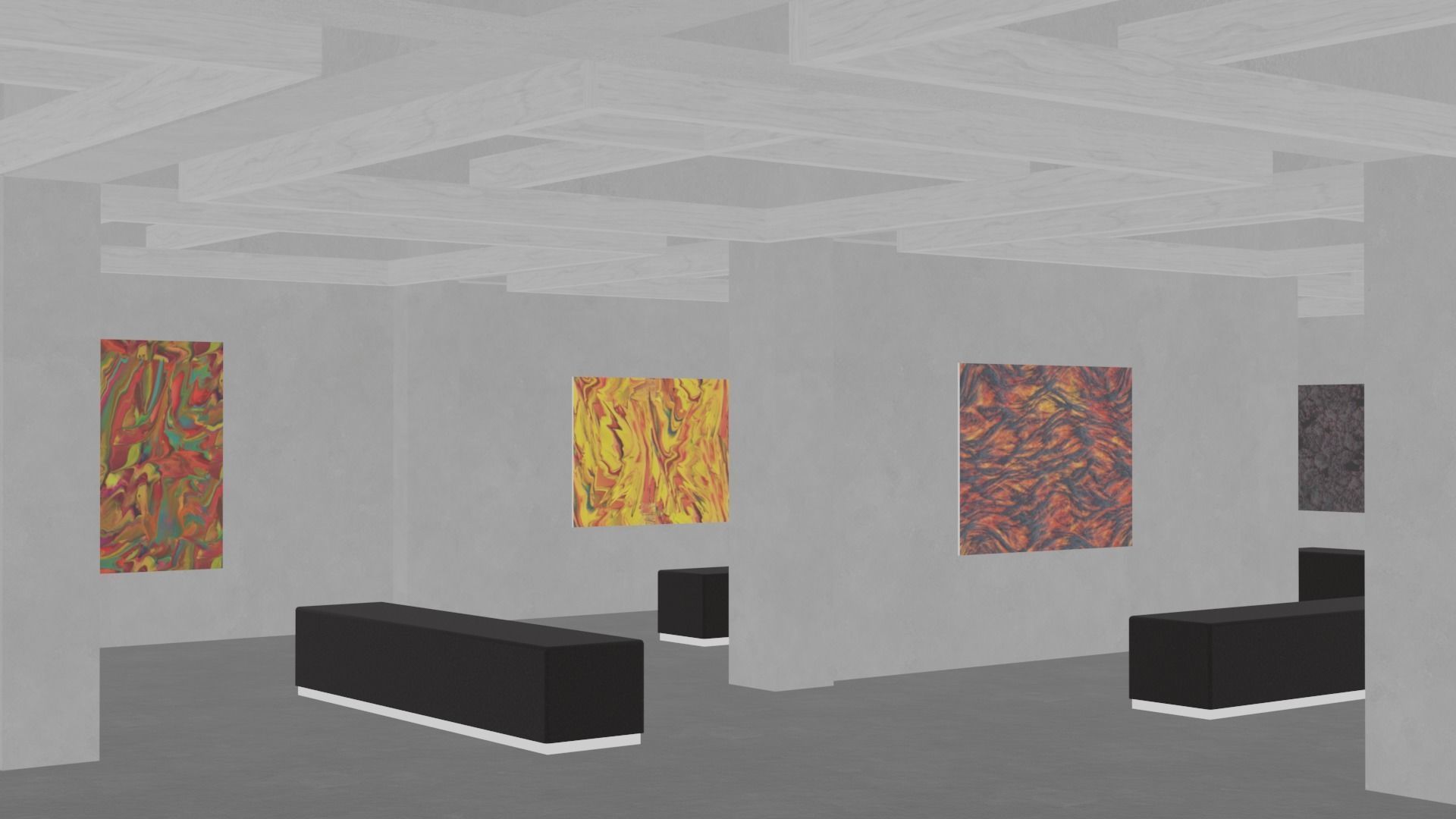 VR Gallery  Low-poly 3D model_3