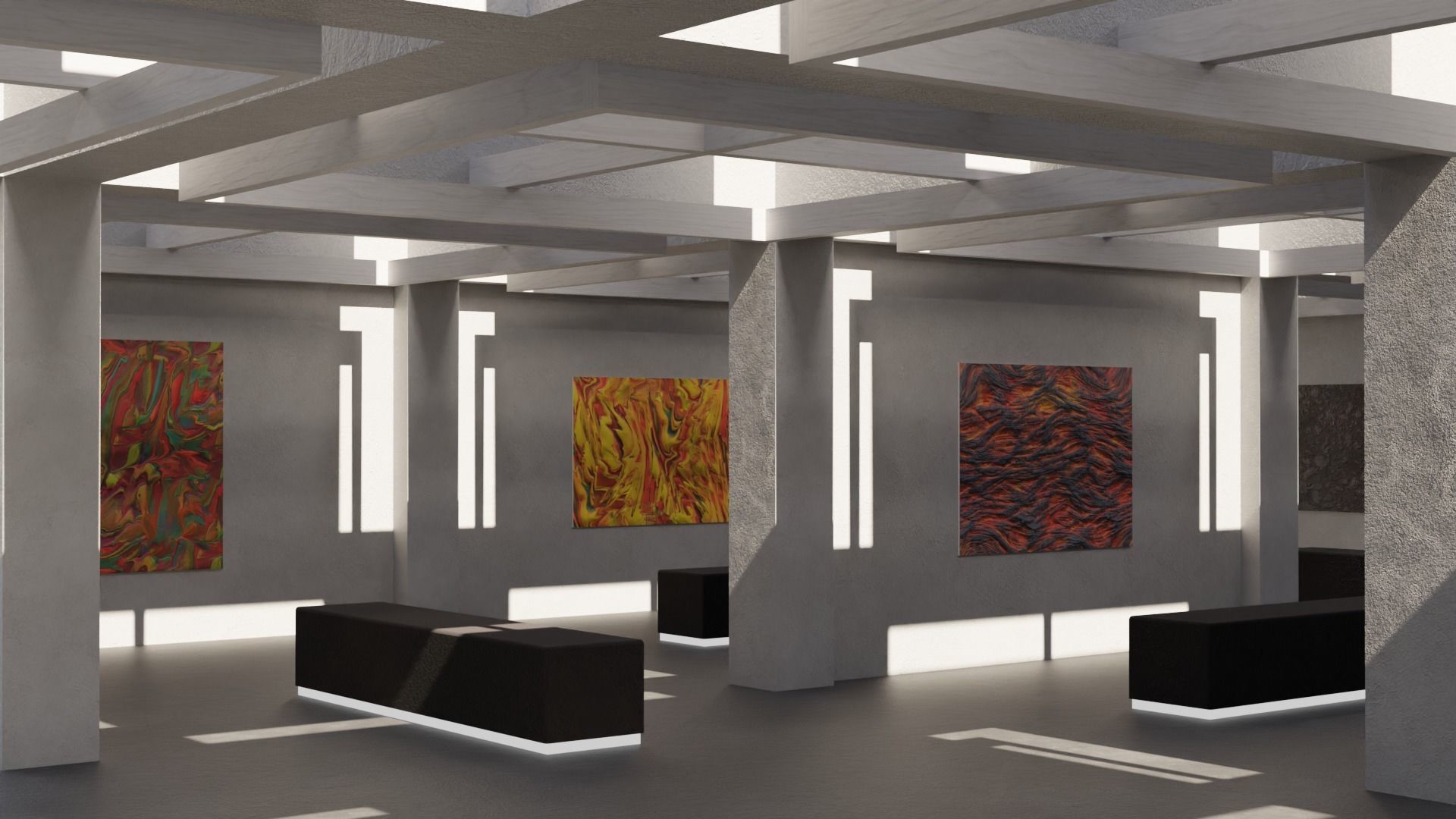 VR Gallery  Low-poly 3D model_2