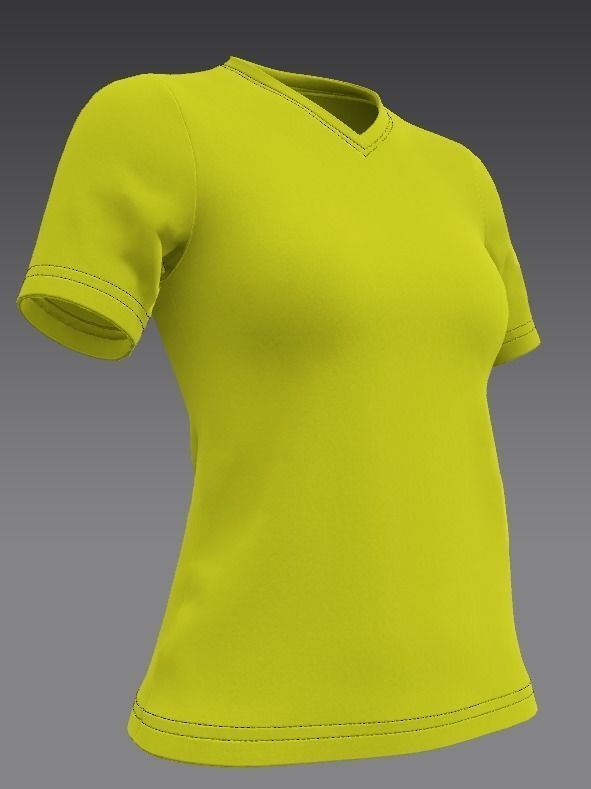 women tshirt4 3D model_2